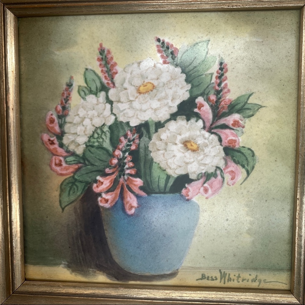 Bess Whitridge Floral Still Life Painted Porcelain - Picture 2 of 5